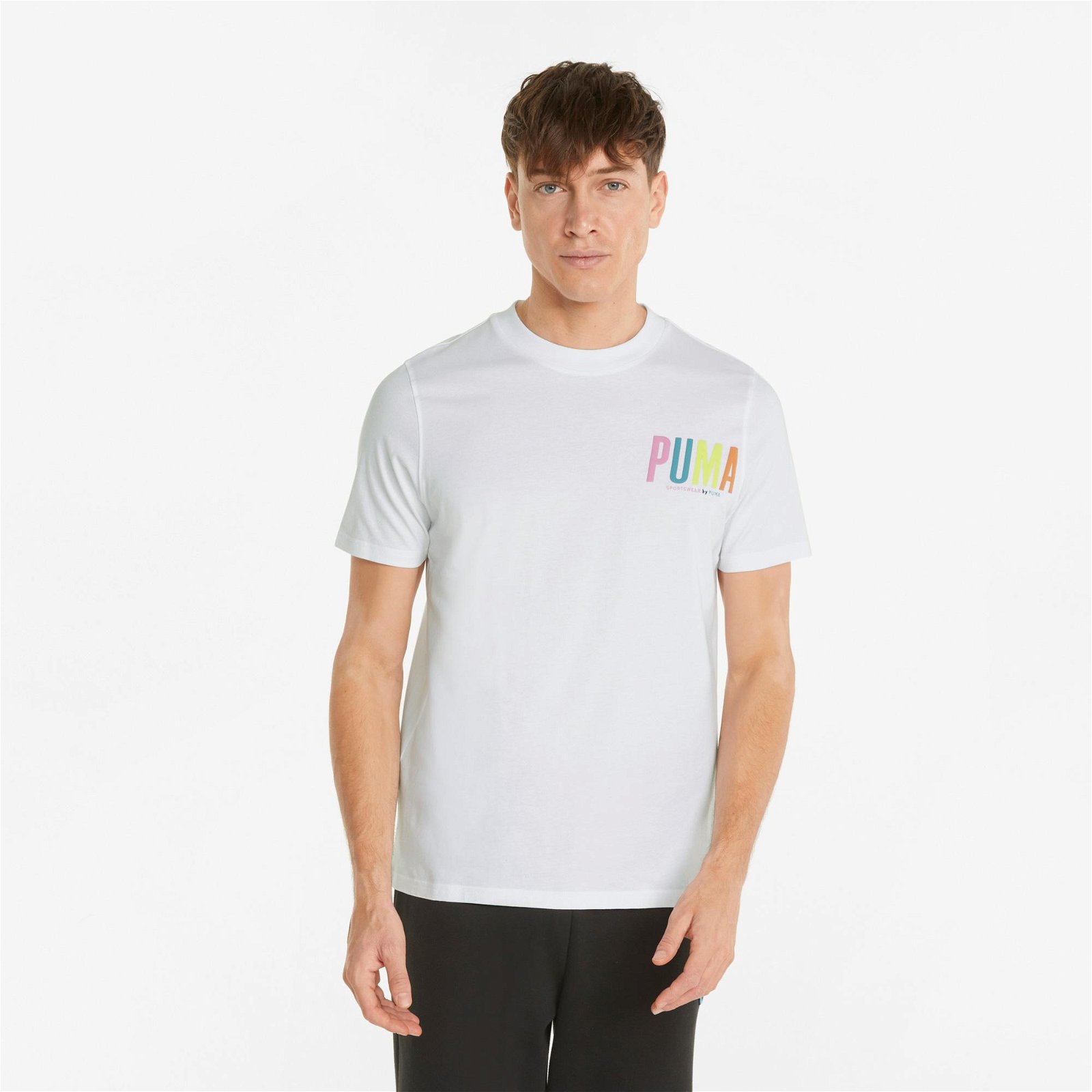 Puma SWxP Graphic Erkek Beyaz T-Shirt
