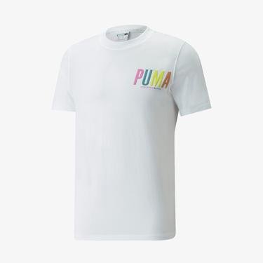  Puma SWxP Graphic Erkek Beyaz T-Shirt