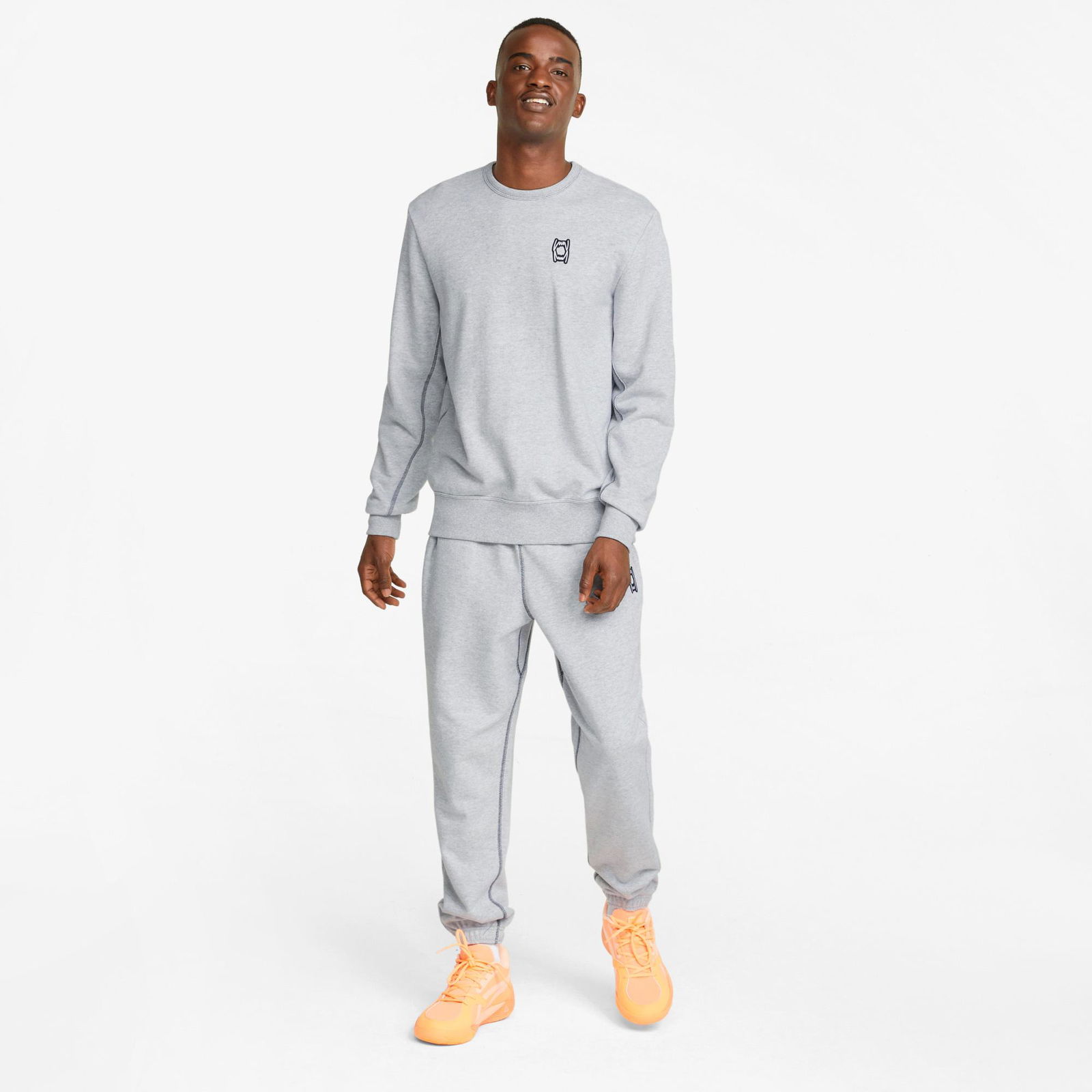 Puma Pivot Crew EMB Erkek Gri Sweatshirt