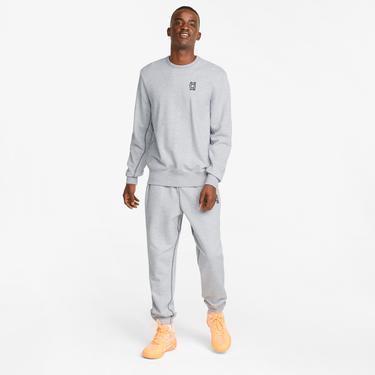  Puma Pivot Crew EMB Erkek Gri Sweatshirt