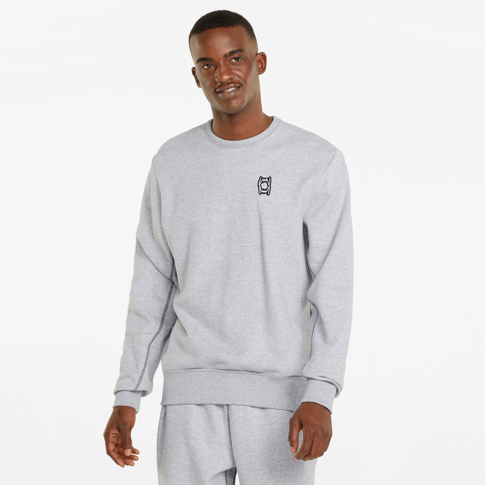 Puma Pivot Crew EMB Erkek Gri Sweatshirt