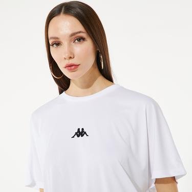  Kappa Kombat Dye Kadın Beyaz-Siyah T-Shirt