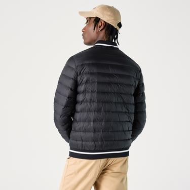 Lacoste Erkek Hakim Yaka Baskılı Çift Taraflı Siyah Mont