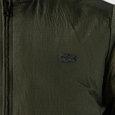  Lacoste Erkek Hakim Yaka Baskılı Çift Taraflı Siyah Mont