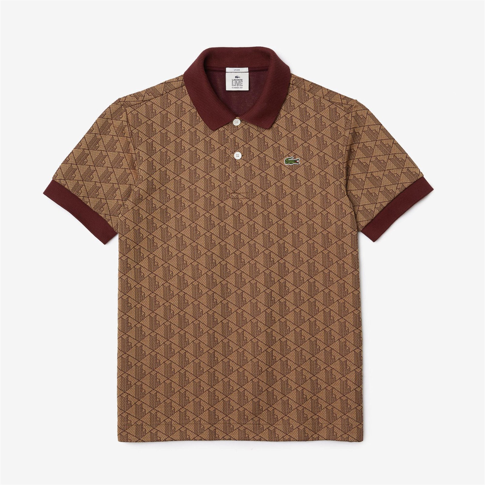 Lacoste Unisex  L!VE Classic Fit Monogram Jacquard Polo Shirt