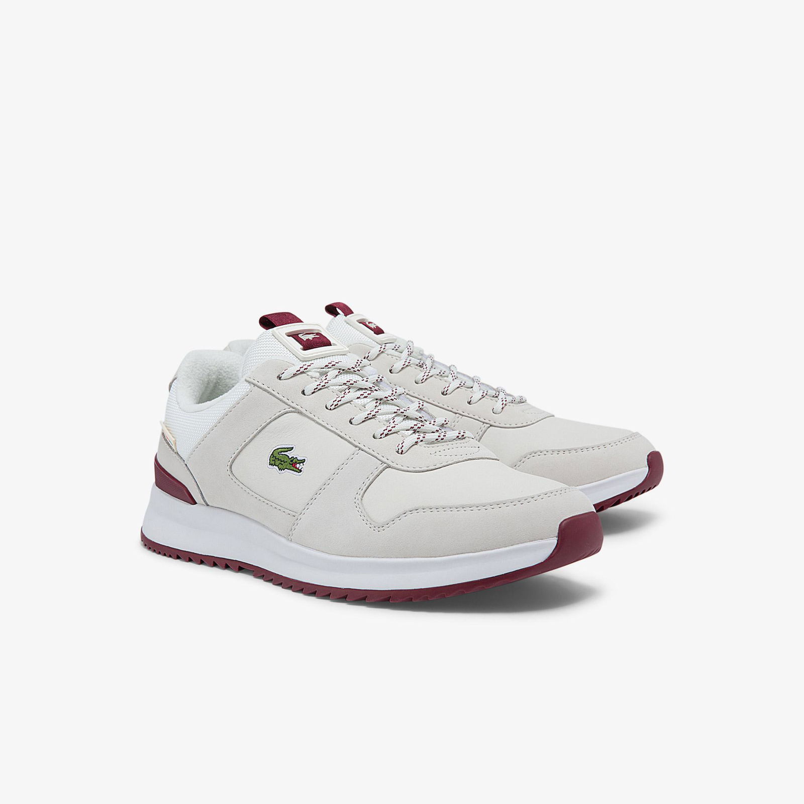 Lacoste Joggeur 2.0 Erkek Deri Beyaz - Bordo Spor Ayakkabı