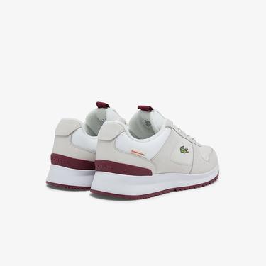  Lacoste Joggeur 2.0 Erkek Deri Beyaz - Bordo Spor Ayakkabı