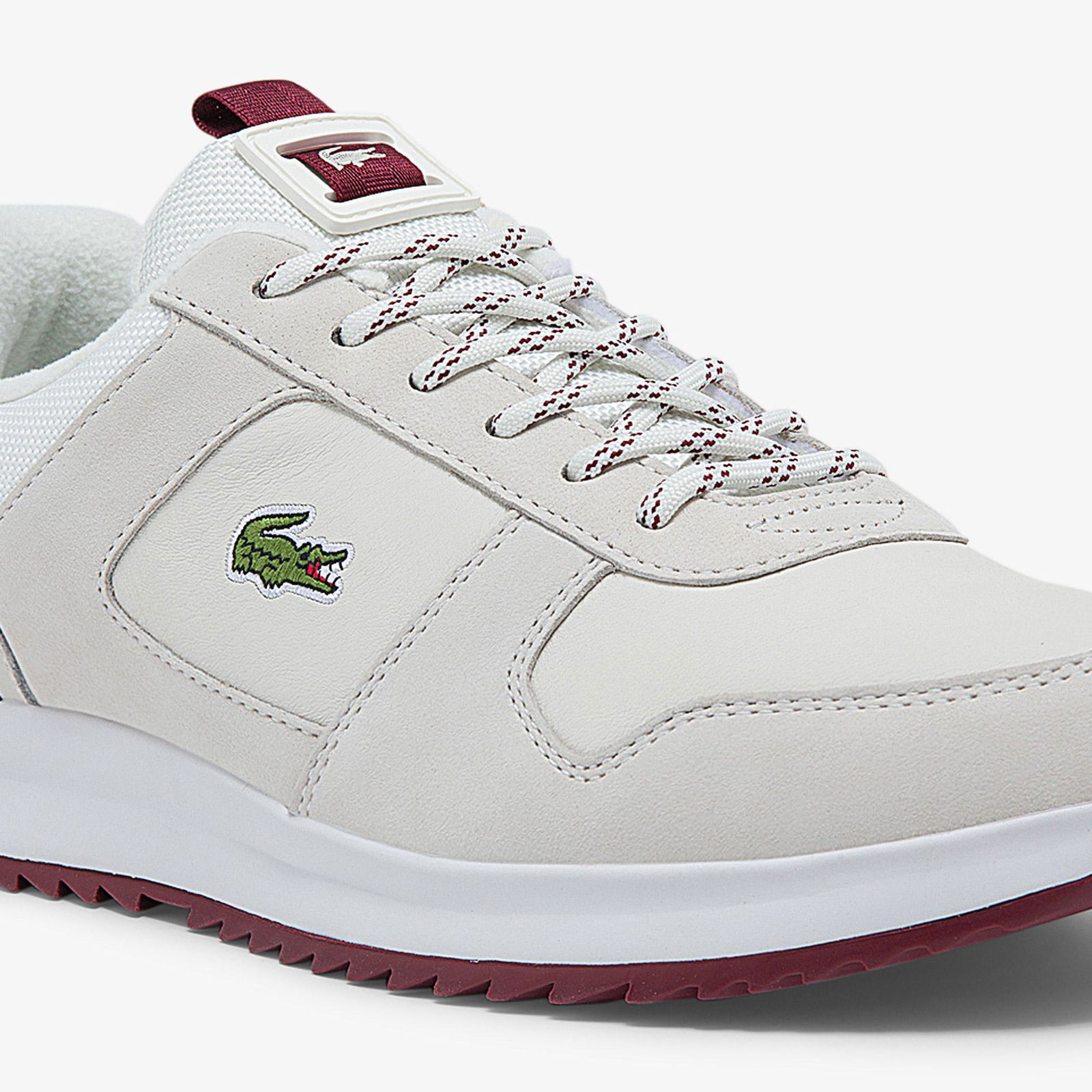 Lacoste Joggeur 2.0 Erkek Deri Beyaz - Bordo Spor Ayakkabı
