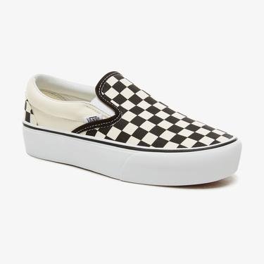  Vans Classic Slip-On Platform Siyah - Bej Sneaker