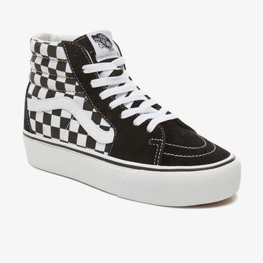  Vans Checkerboard Sk8-Hi Platform 2.0 Siyah - Beyaz Sneaker