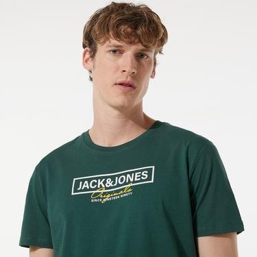  Jack & Jones Jorfabian Crew Neck Erkek Yeşil T-Shirt
