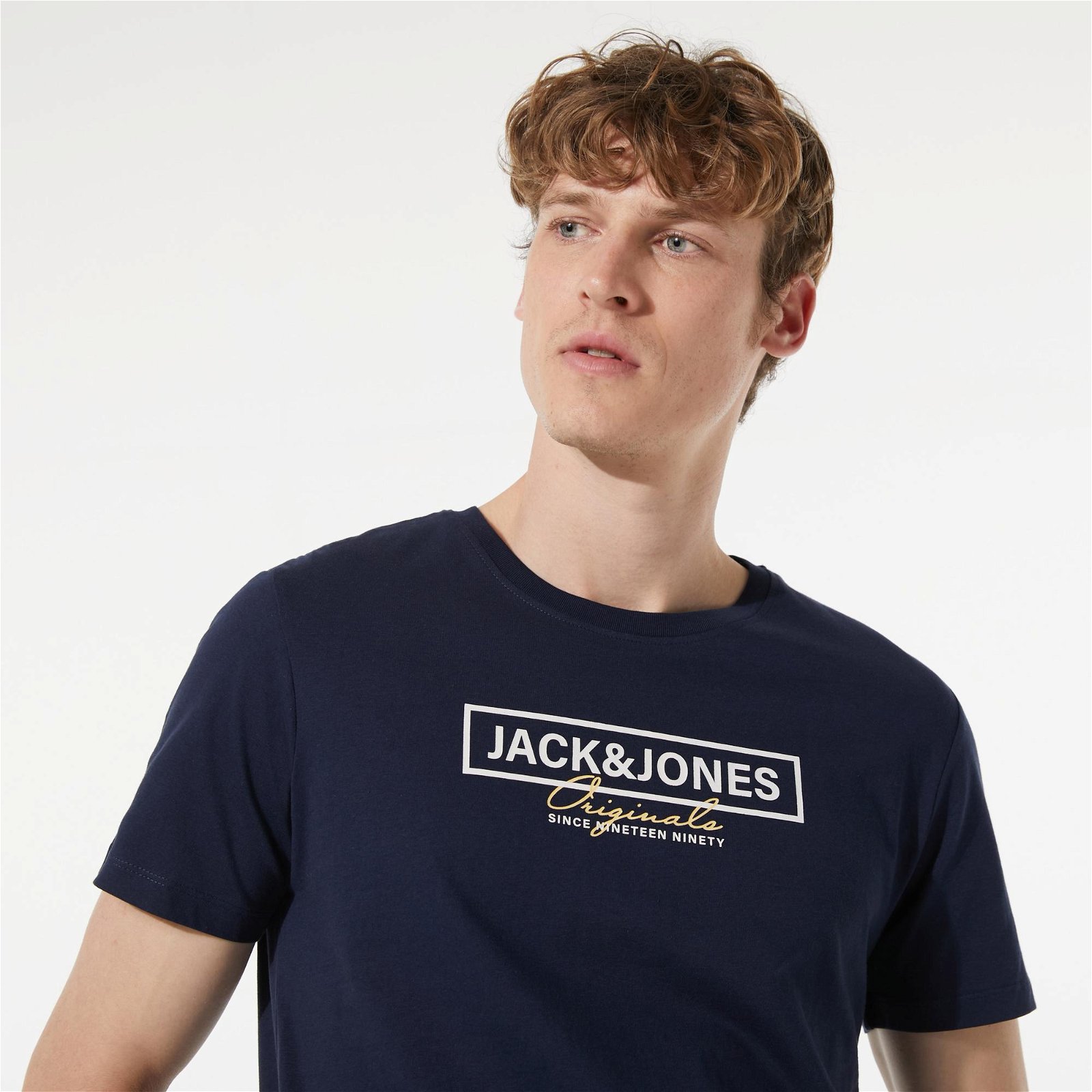 Jack & Jones Jorfabian Crew Neck Erkek Lacivert T-Shirt