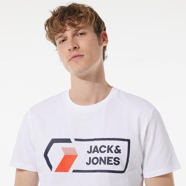  Jack & Jones Jcologan Crew Neck Noos Erkek Beyaz T-Shirt