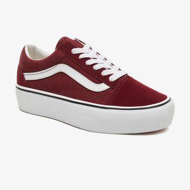  Vans Old Skool Platform Kadın Kırmızı Sneaker