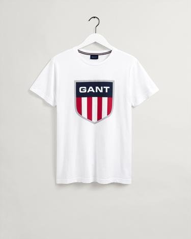  GANT Erkek Beyaz Regular Fit Logolu T-shirt