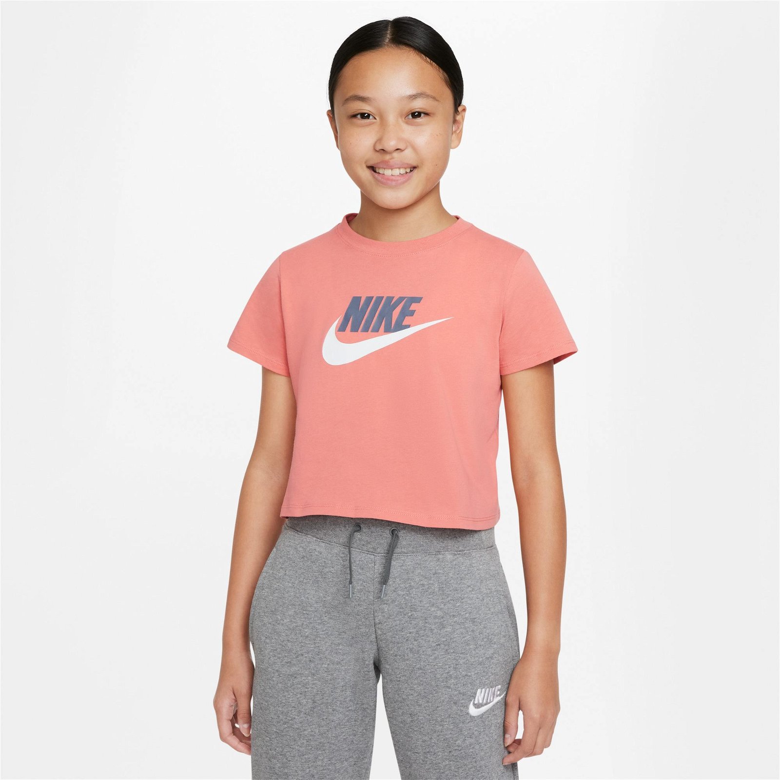 Nike Sportswear Futura Çocuk Pembe Crop T-Shirt