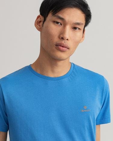  Gant Erkek Mavi Regular Fit Bisiklet Yaka T-shirt