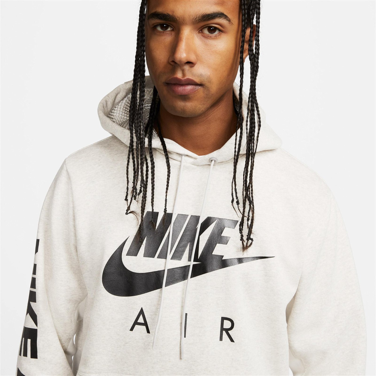 Nike Sportswear Air Bb Po Erkek Krem Hoodie Sweatshirt