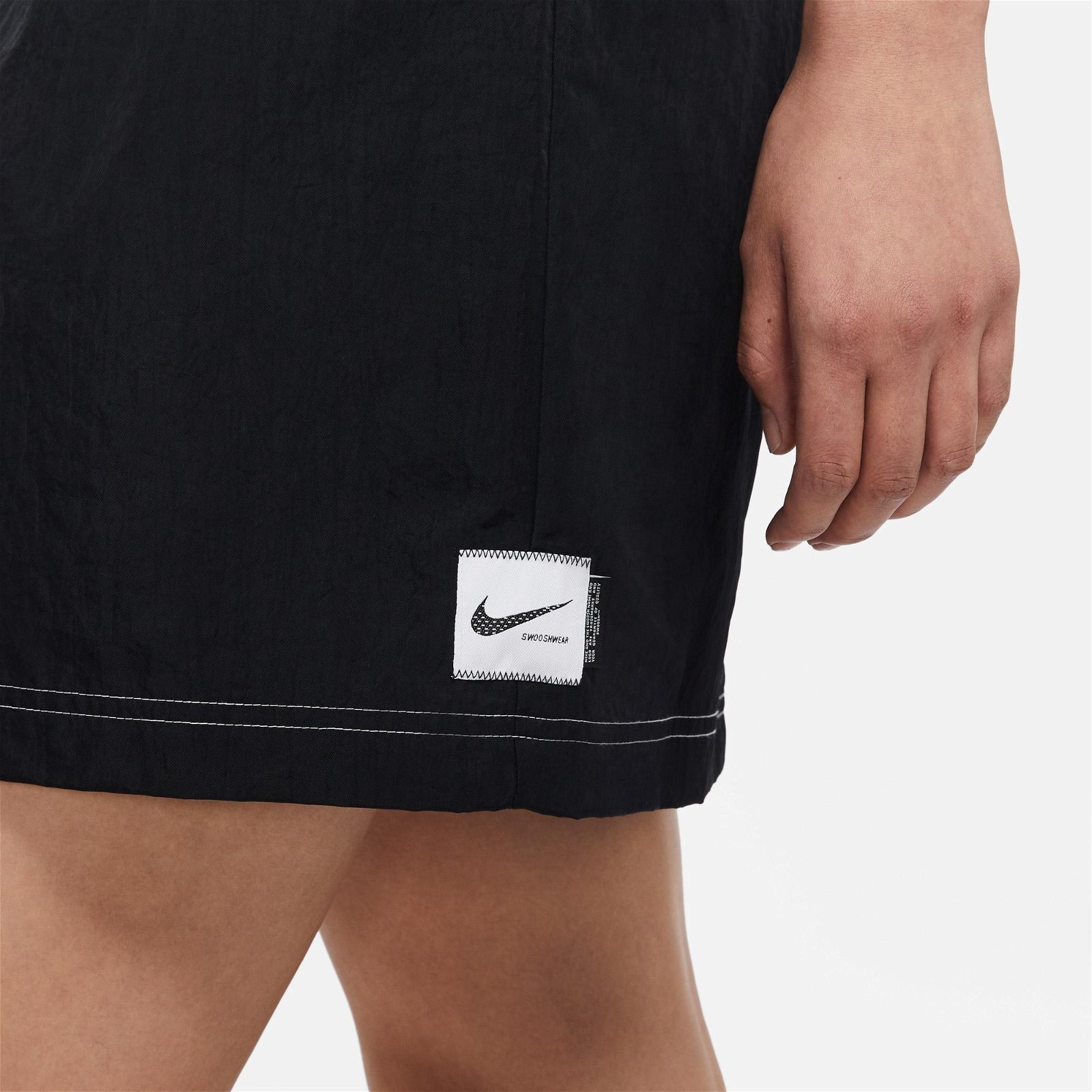 Nike Sportswear Swoosh Dokuma Kadın Siyah Elbise