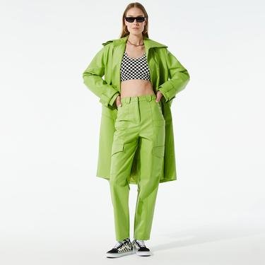  COLOREVE Green Leather Kadın Yeşil Kargo Pantolon
