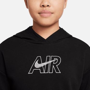  Nike Sportswear Air Çocuk Siyah Crop Hoodie Sweatshirt