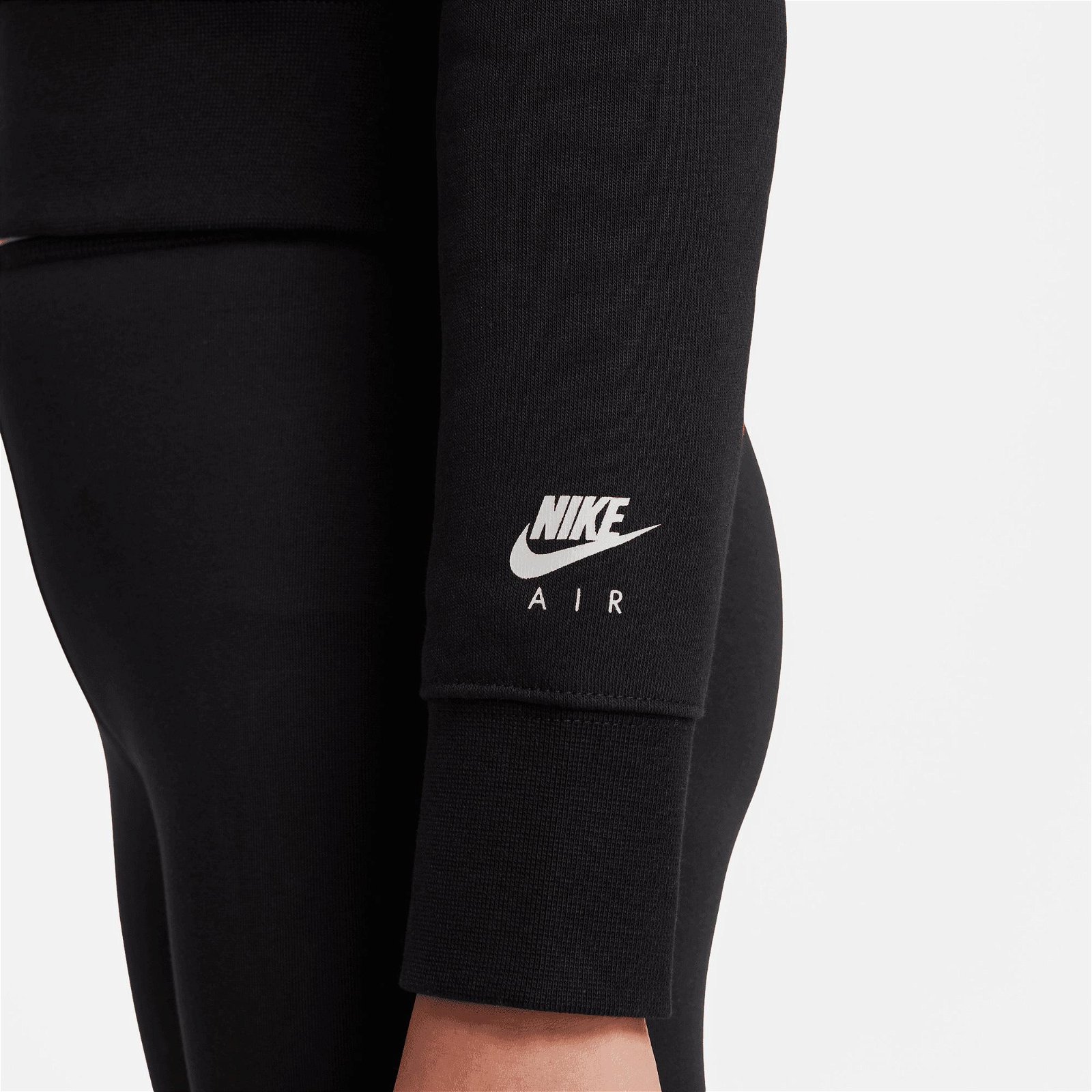 Nike Sportswear Air Çocuk Siyah Crop Hoodie Sweatshirt