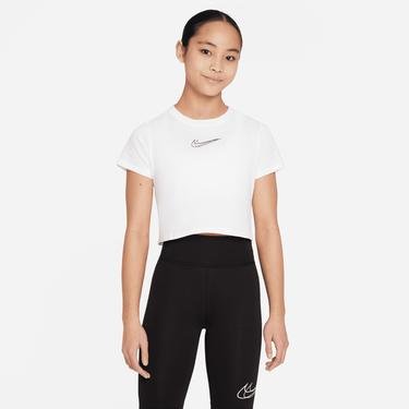  Nike Sportswear Dance Print Çocuk Beyaz Crop T-Shirt