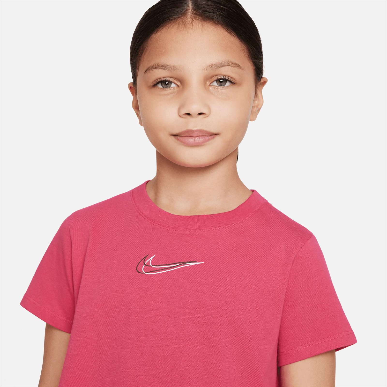 Nike Sportswear Dance Print Çocuk Pembe Crop T-Shirt
