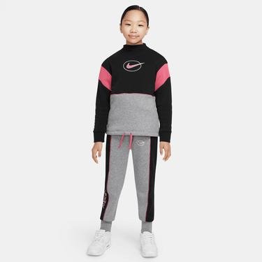  Nike Sportswear Fleece Ls Mock Top Çocuk Siyah Sweatshirt Hoodie