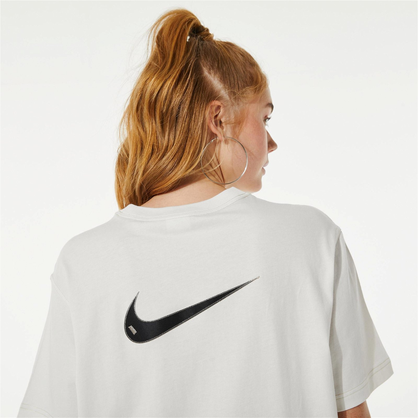 Nike Sportswear Swoosh Kadın Gri Elbise