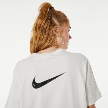  Nike Sportswear Swoosh Kadın Gri Elbise