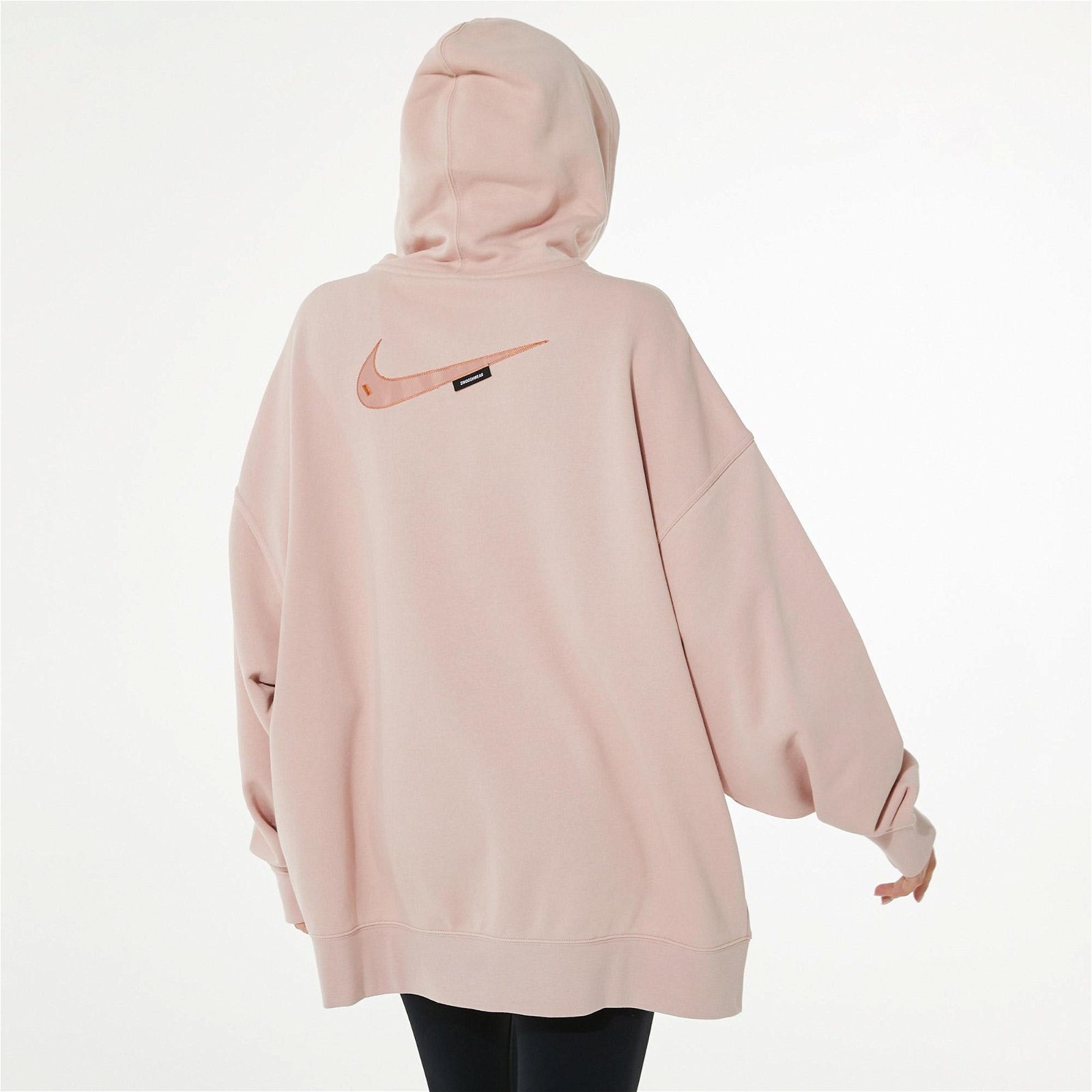 Nike Sportswear Swoosh Fleece Kadın Pembe Hoodie