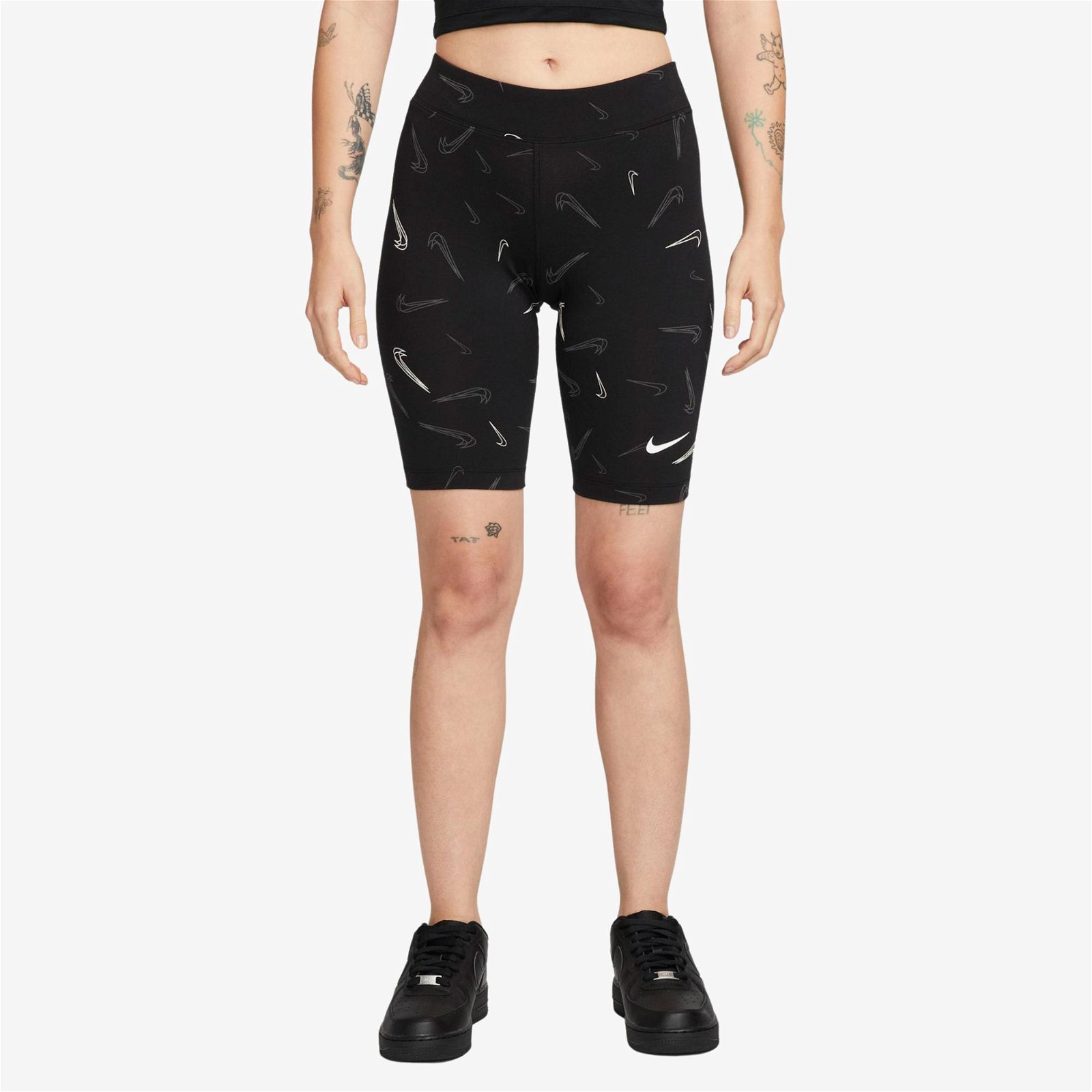 Nike Sportswear Aop Print Kadın Siyah Şort