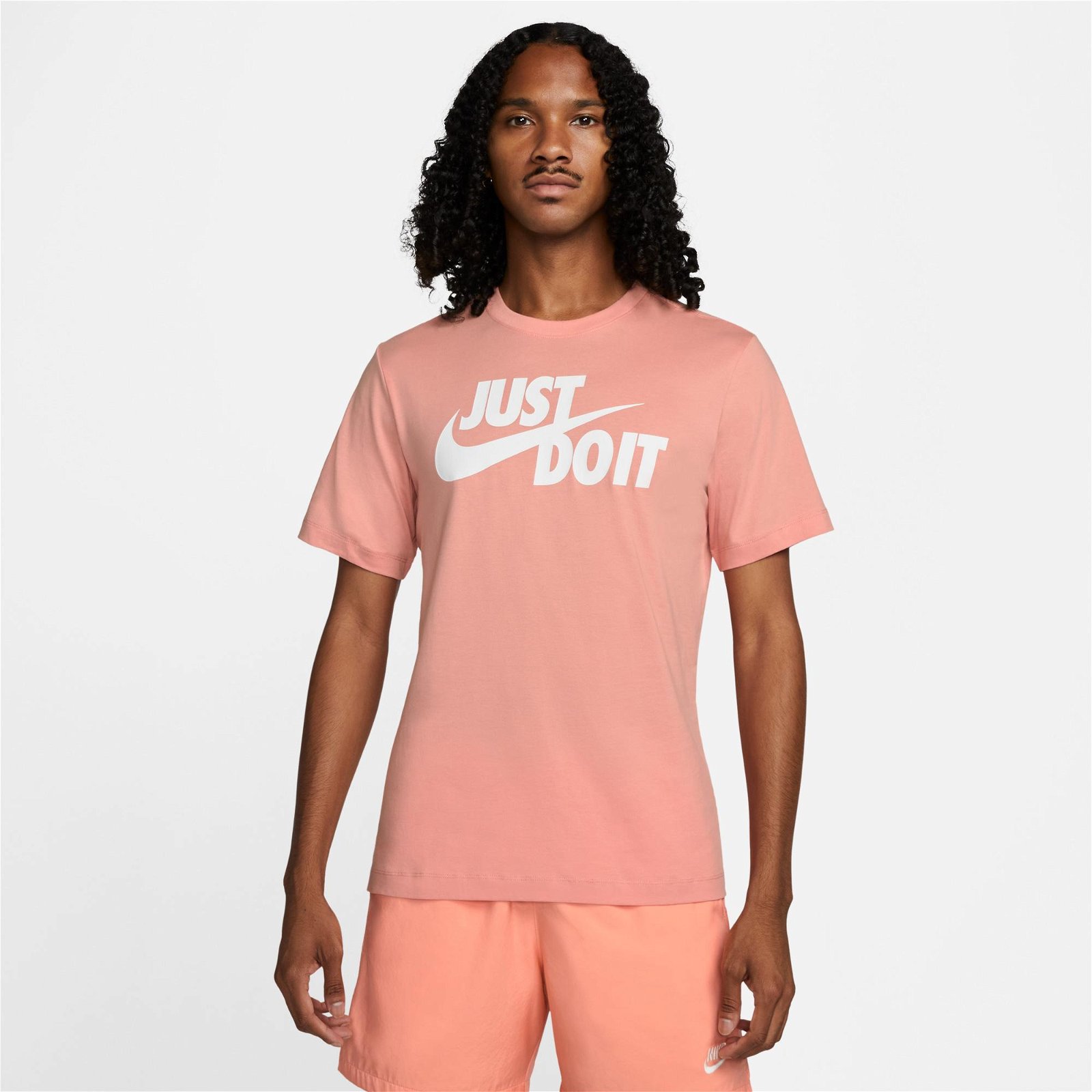 Nike Sportswear Just Do it Swoosh Erkek Pembe T-Shirt