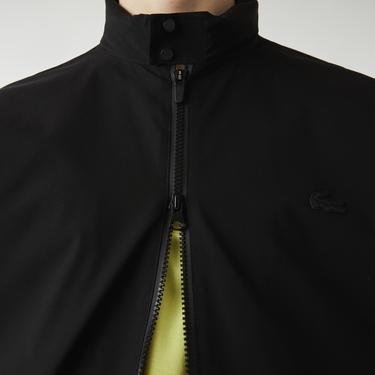  Lacoste Active Erkek Suya Dayanıklı Kapüşonlu Siyah Ceket