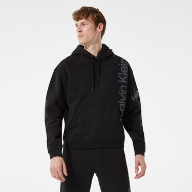  Calvin Klein Oversized Logo Erkek Siyah Sweatshirt