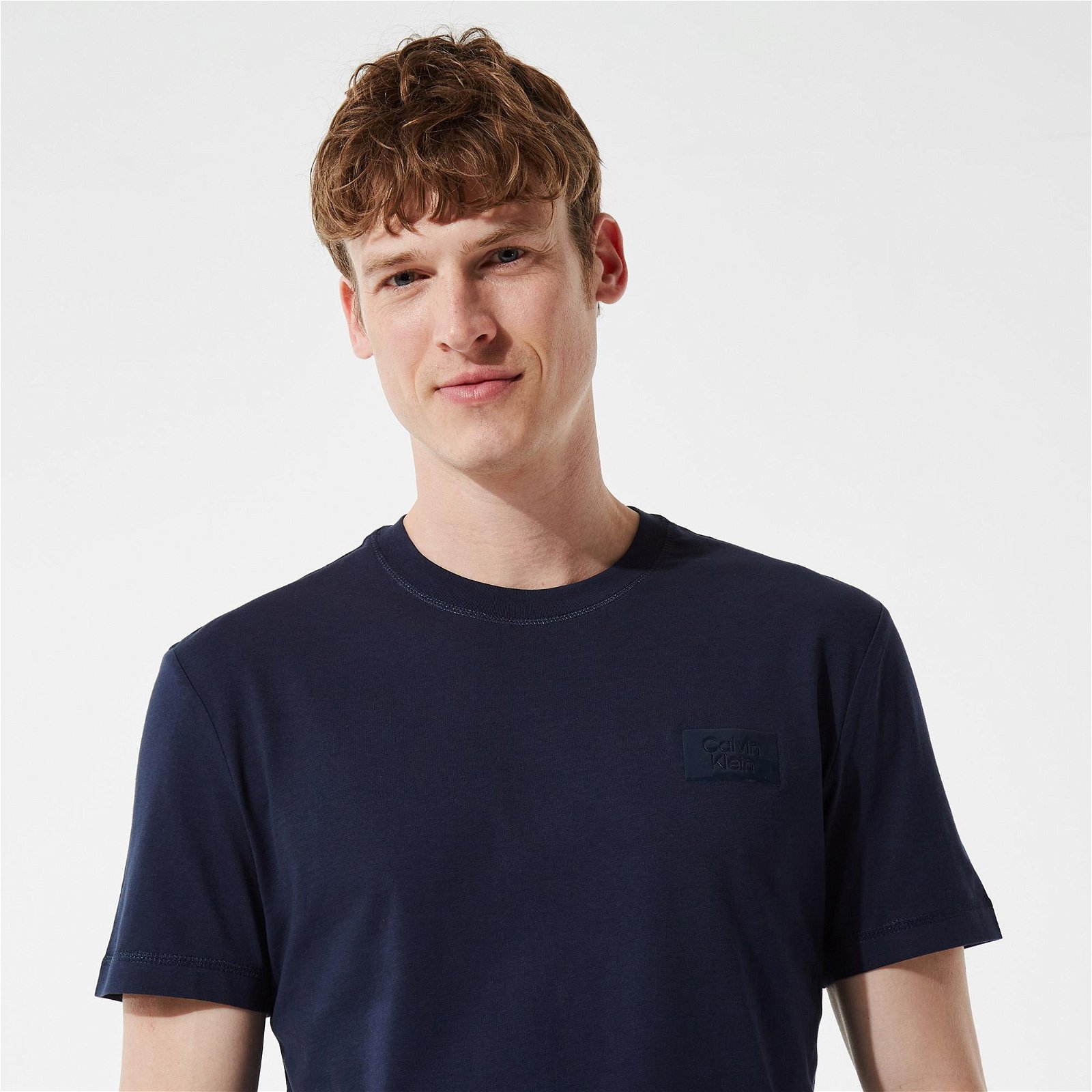 Calvin Klein Highshine Box Logo Erkek Mavi T-Shirt
