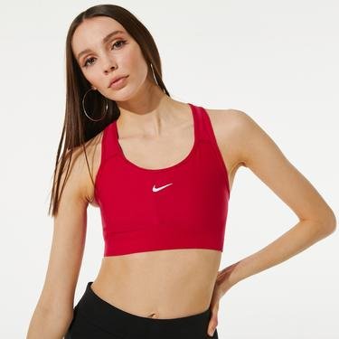  Nike Dri-FIT Swoosh Seamless Kadın Kırmızı Bra
