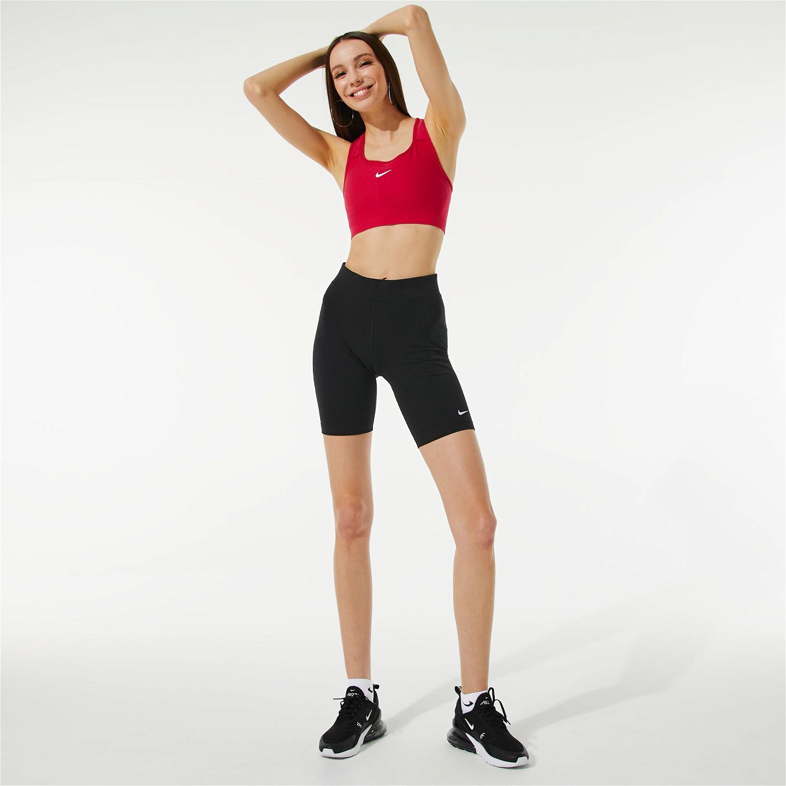 Nike Dri-FIT Swoosh Seamless Kadın Kırmızı Bra