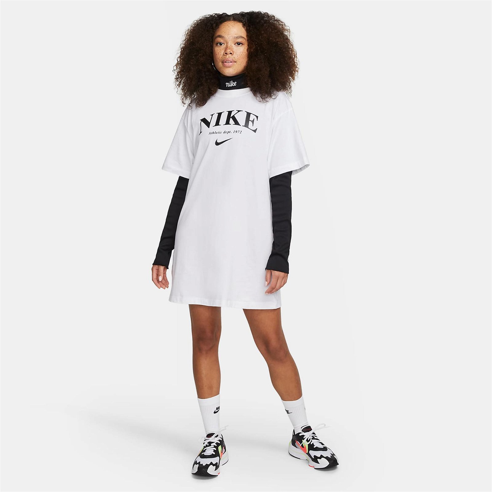 Nike Sportswear Ss Gfx Kadın Beyaz Elbise