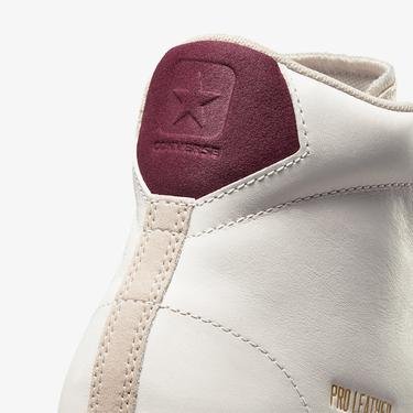  Converse Pro Leather Hi Unisex Beyaz/Bordo Sneaker