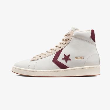 Converse Pro Leather Hi Unisex Beyaz/Bordo Sneaker