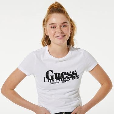  Guess Astrelle Kadın Beyaz T-Shirt