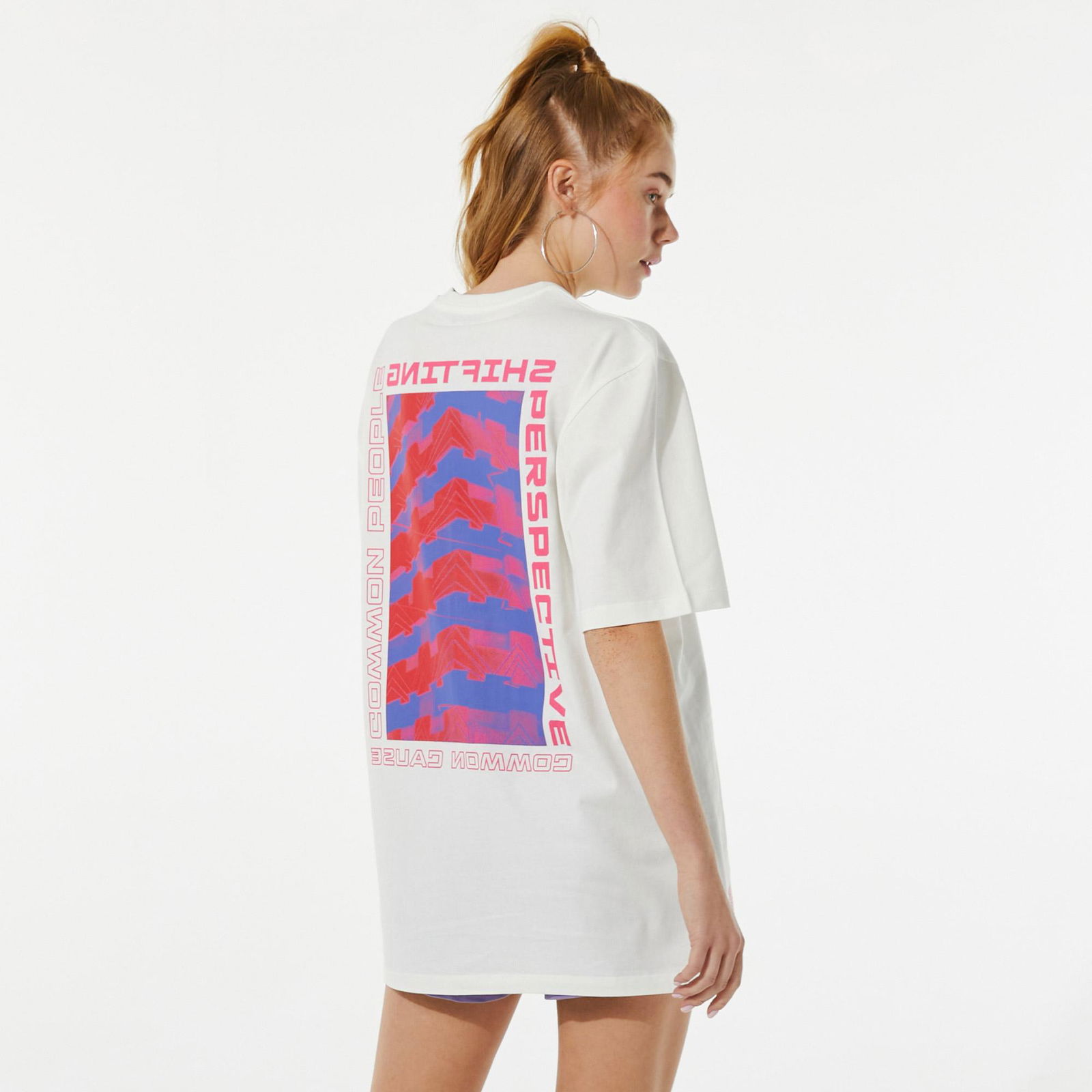 Common People Oversize Unisex Beyaz T-Shirt
