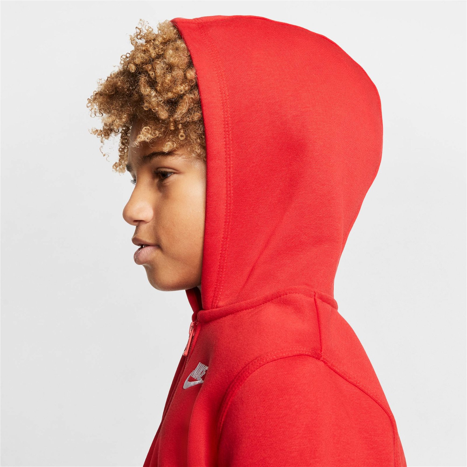 Nike Sportswear Full Zip Club Çocuk Kırmızı Sweatshirt