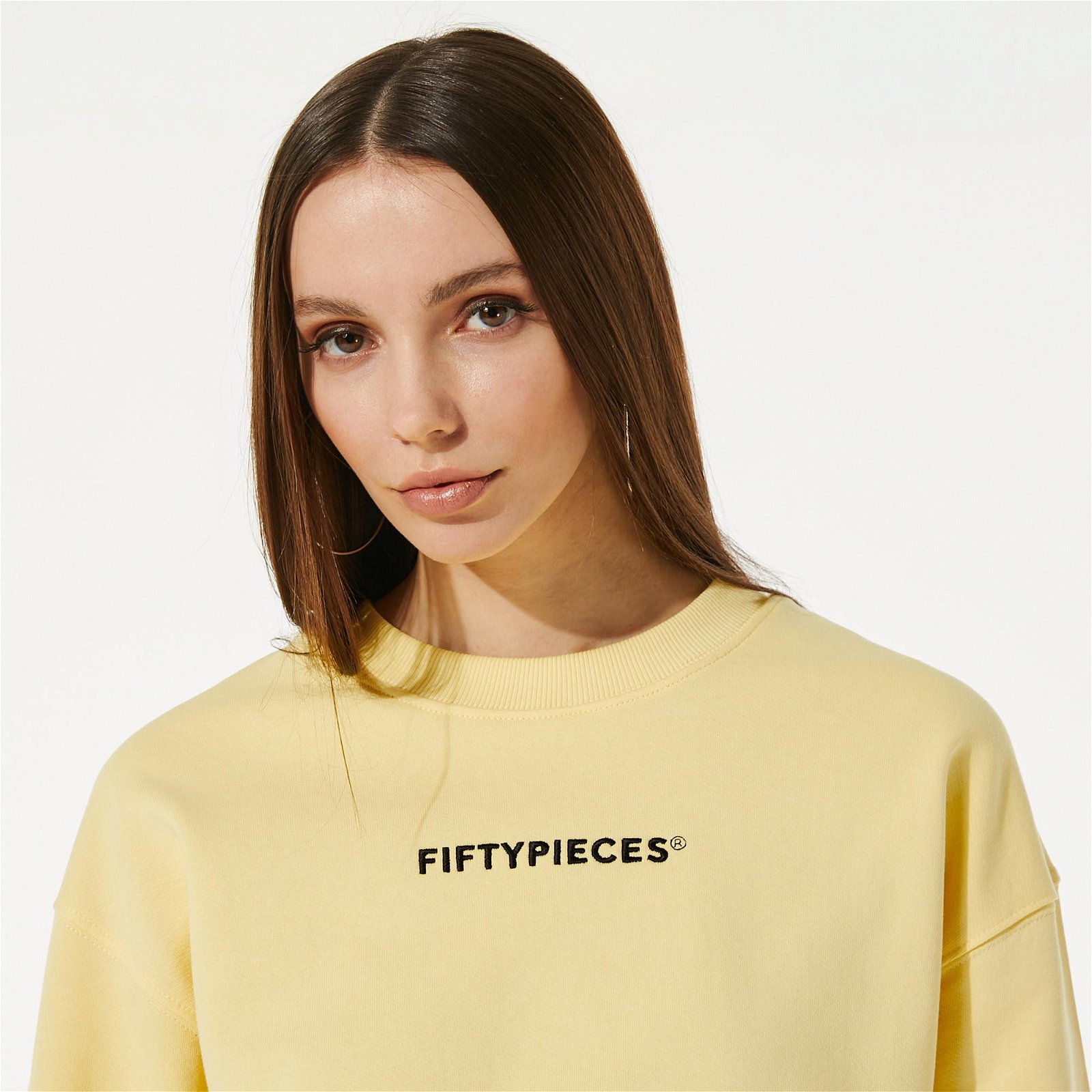 Fifty Pieces Kadın Sarı Crop Sweatshirt