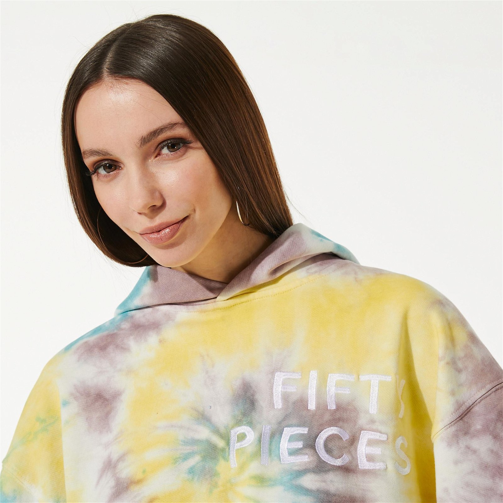 Fifty Pieces Kadın Batik Renkli Hoodie Sweatshirt