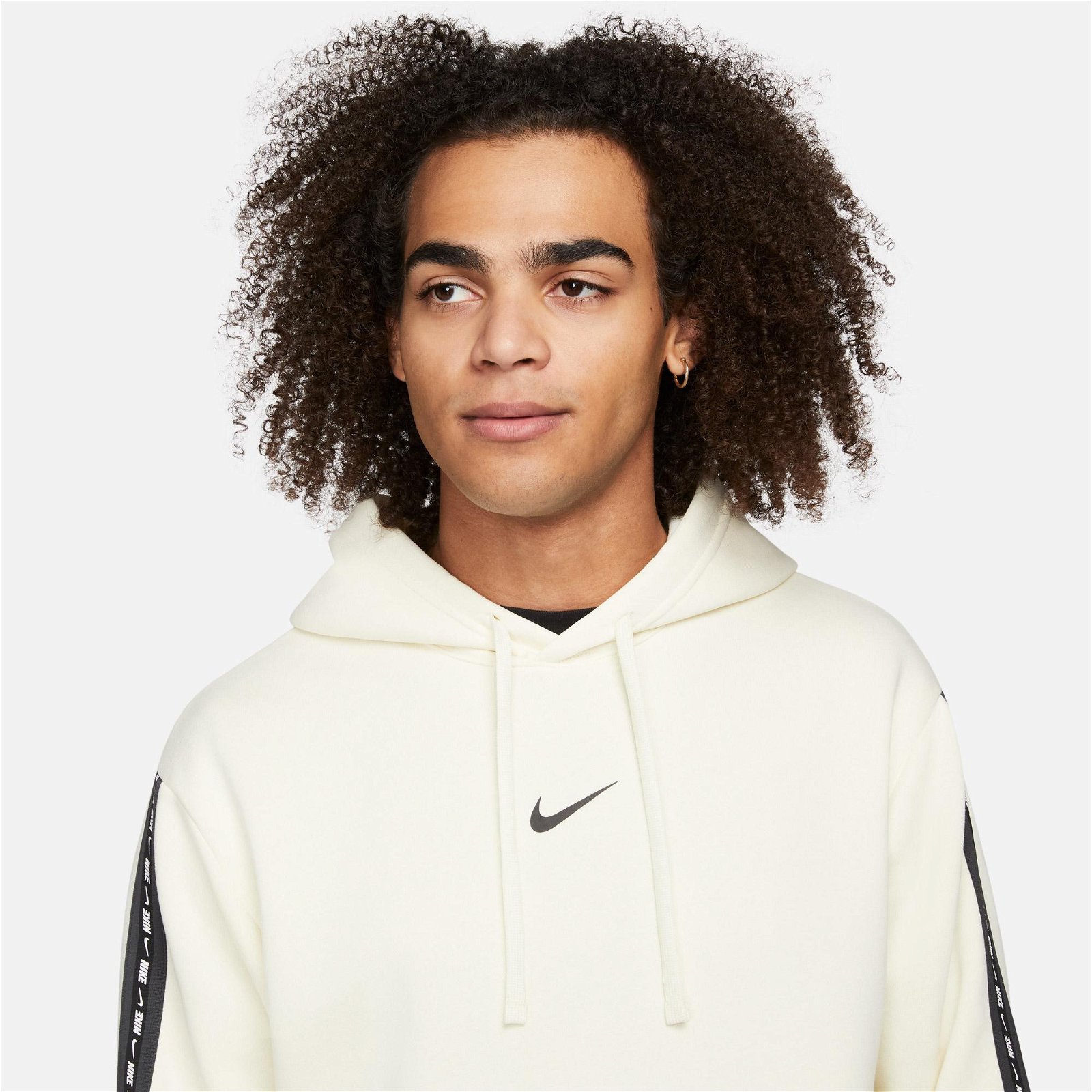Nike Sportswear Repeat Fleece Po Bb Erkek Beyaz Hoodie Sweatshirt