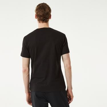  Calvin Klein Raised Striped Logo Erkek Siyah T-Shirt
