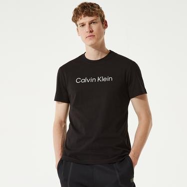  Calvin Klein Raised Striped Logo Erkek Siyah T-Shirt